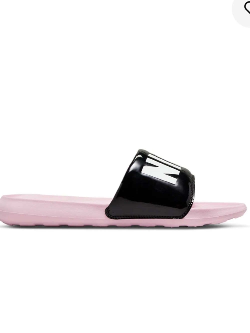 NWT Women’s Nike Victori One Black Pink Foam Slides Size 7 - Picture 2 of 8